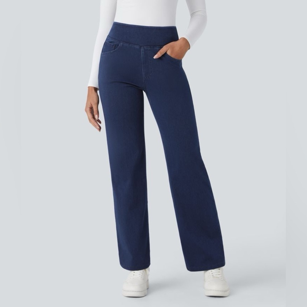 Halara Flex™ High Waisted Pockets Straight Leg Work Jeans XS